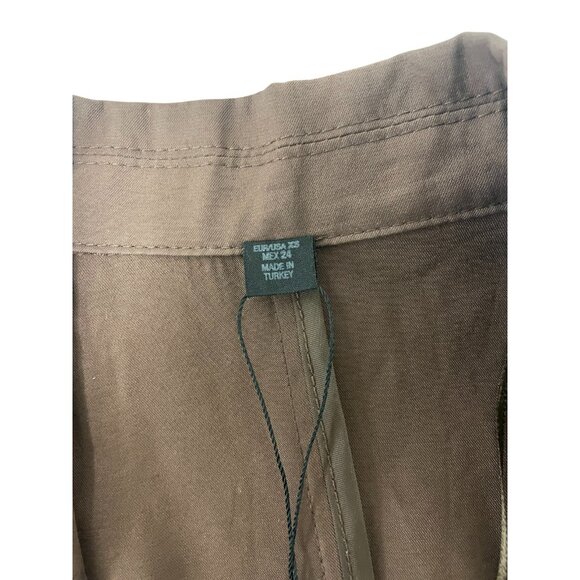 Zara Womens Blazer Suit Jacket XS Chocolate Brown Tie Belt 2010/821 NWT - Picture 5 of 14